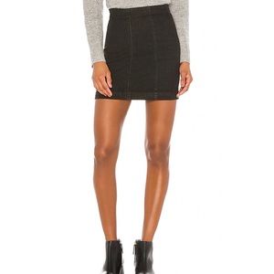 Free People Modern Femme Denim Mini Skirt Black
